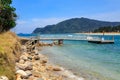 A jetty at the seaside town of Tairua on the Coromandel Peninsula, New Zealand Royalty Free Stock Photo