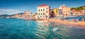 Hot summer day on Santa Maria di Castellabate puclic beach.