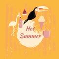 Hot summer design. Banner template.