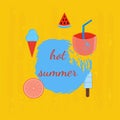 Hot summer design. Banner template.