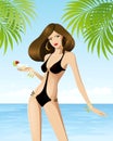 Hot summer party (brunette) Royalty Free Stock Photo