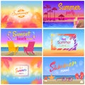 Hot Summer Party Mood, Beach Landscape Posters Royalty Free Stock Photo