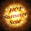 Hot summer sale banner. Abstract explosion. Royalty Free Stock Photo