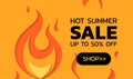 Hot summer sale concept in paper cut style Royalty Free Stock Photo