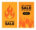 Hot summer sale concept in paper cut style Royalty Free Stock Photo