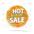 Hot Summer Sale, discount poster design template, special season offer, promotion banner, vector illustration Royalty Free Stock Photo