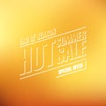 Hot Summer Sale. End of season special offer banner for business, promotion and advertising. Blurred background. Royalty Free Stock Photo