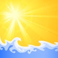 Hot summer sun and cool relaxing water waves Royalty Free Stock Photo