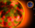 Hot sun ball in space Royalty Free Stock Photo