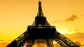 Hot sunset on Eiffel Tower Royalty Free Stock Photo