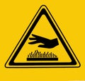 Hot surface, do not touch. Warning sign Royalty Free Stock Photo