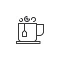 Hot tea cup outline icon Royalty Free Stock Photo