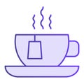 Hot tea flat icon. Cup with tea bag violet icons in trendy flat style. Mug of tea gradient style design, designed for Royalty Free Stock Photo