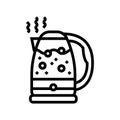 hot tea kettle line icon vector illustration Royalty Free Stock Photo