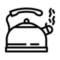 hot tea kettle line icon vector illustration