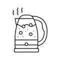 hot tea kettle line icon vector illustration
