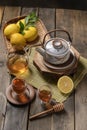 Hot tea with lemon and natural honey Royalty Free Stock Photo