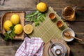 Hot tea with lemon and natural honey Royalty Free Stock Photo