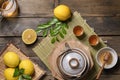 Hot tea with lemon and natural honey Royalty Free Stock Photo