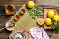 Hot tea with lemon and natural honey Royalty Free Stock Photo