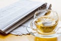 Hot tea and newspaper 2 Royalty Free Stock Photo