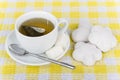 Hot tea, sugar and heap of gingerbread Royalty Free Stock Photo