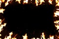Hot temperature fire frame Royalty Free Stock Photo