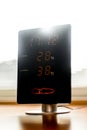 hot temperature, Thermometer with sun shining in summer show warm Weather. concept global warming Royalty Free Stock Photo