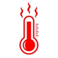 Hot temperature vector icon, overheat symbol Royalty Free Stock Photo