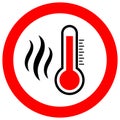 Hot temperature warning sign Royalty Free Stock Photo