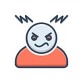 Color illustration icon for Hot tempered, grumpy and angry Royalty Free Stock Photo