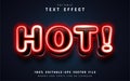 Hot text, red neon style text effect Royalty Free Stock Photo