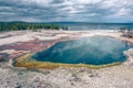 Hot thermal spring Abyss Pool in Yellowstone National Park, West Thumb Geyser Basin area, Wyoming, USA Royalty Free Stock Photo