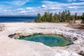 Hot thermal spring Abyss Pool in Yellowstone National Park, West Thumb Geyser Basin area, Wyoming, USA Royalty Free Stock Photo