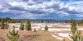 Hot thermal spring Abyss Pool in Yellowstone National Park, West Thumb Geyser Basin area, Wyoming, USA Royalty Free Stock Photo