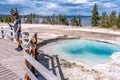 Hot thermal spring Abyss Pool in Yellowstone National Park, West Thumb Geyser Basin area, Wyoming, USA Royalty Free Stock Photo