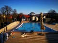 Hot thermal swimming pool outdoor