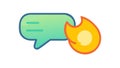 Hot Topic Chat Bubble Flat Vector Illustration, vector design Generative AI Royalty Free Stock Photo