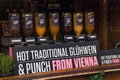 Hot traditional winter drink named punch from vienna, for sale during Christmas market