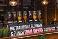 Hot traditional winter drink named punch from vienna, for sale during Christmas market
