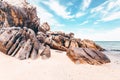 Hot tropical wild island beach scene