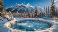 Hot Tub Amid Snow Covered Trees Royalty Free Stock Photo