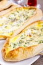 Hot Turkish Pides On the Plate Royalty Free Stock Photo