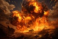 Hot war destruction fire smoke background blast apocalypse explosion danger bomb