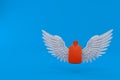 Hot water bottle with angel wings Royalty Free Stock Photo