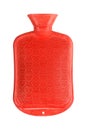 Hot water bottle or red bag on white