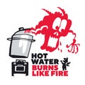 Hot water burn prevention poster.