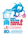 Hot water danger infographic poster vector template