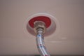 Hot water heater pipe connection for home improvement plumbing and repair Royalty Free Stock Photo