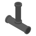 Hot water pipe icon, isometric style